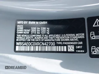 2024 BMW M8 with VIN WBSAE0C0XRCN42700, listed as a IAAI auction lot 41239212 with 7,732 mi miles. Bid and sale history available at carsss.com. Image 9.