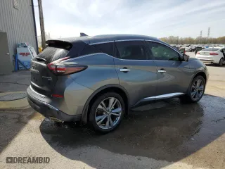 2020 Nissan Murano Platinum with VIN 5N1AZ2DS4LN122588, listed as a Copart auction lot 44756305 with 47,377 mi miles and Salvage Title. Bid and sale history available at carsss.com. Image 3.