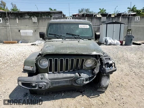 2022 Jeep Wrangler Unlimited Sahara with VIN 1C4HJXEN3NW242458, listed as a Copart auction lot 48148815 with 26,154 mi miles and Salvage Title. Bid and sale history available at DreamBid. Image 14.