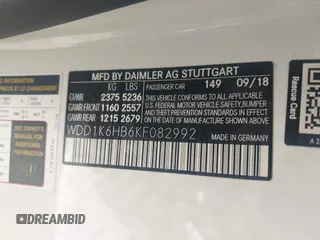 2019 Mercedes-Benz E-Class E 450 with VIN WDD1K6HB6KF082992, listed as a IAAI auction lot 41976755 with 44,795 mi miles. Bid and sale history available at carsss.com. Image 9.