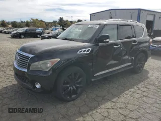 2012 Infiniti QX56 7-passenger with VIN JN8AZ2NE1C9016500, listed as a Copart auction lot 74600284 with 145,656 mi miles and Salvage Title. Bid and sale history available at carsss.com. Image 1.