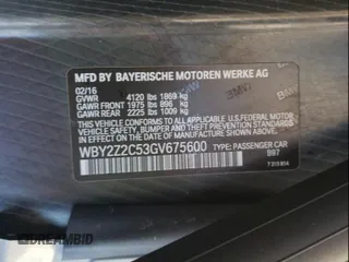 2016 BMW i8 z VIN WBY2Z2C53GV675600, wystawiony jako Copart lot #51118821 z przebiegiem 2 470 mil mil oraz Czysty tytuł • Clean title. Historia ofert i sprzedaży dostępna na DreamBid. Obrazek 10.