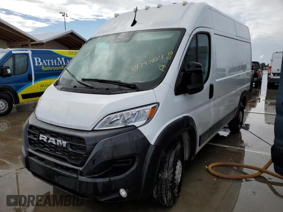 2024 Ram ProMaster Cargo Tradesman with VIN 3C6LRVBG8RE112454, listed as a Copart auction lot 74793884 with Not Provided miles and Salvage Title. Bid and sale history available at DreamBid. Image 1.