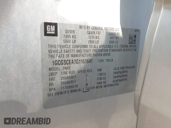 2016 Chevrolet Colorado 2WD LT with VIN 1GCGSCEA7G1161641, listed as a IAAI auction lot 42409345 with 230,948 mi miles and . Bid and sale history available at DreamBid. Image 9.