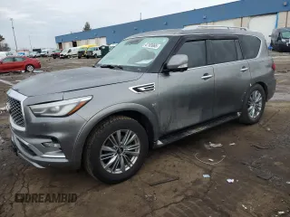 2018 Infiniti QX80 with VIN JN8AZ2NEXJ9192605, listed as a Copart auction lot 47103065 with 127,856 mi miles and Salvage Title. Bid and sale history available at carsss.com. Image 1.