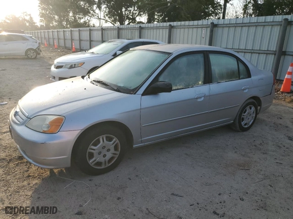 2002 Honda Civic LX with VIN 2HGES16512H518935, listed as a Copart auction lot 70000484 with 76,649 mi miles and Non Repairable. Bid and sale history available at carsss.com. Image 1.