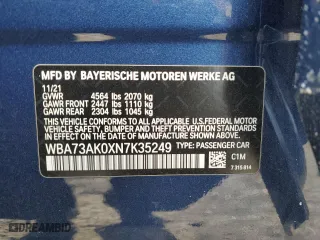 2022 BMW 2 Series 228i xDrive with VIN WBA73AK0XN7K35249, listed as a Copart auction lot 88216745 with 28,445 mi miles and Salvage Title. Bid and sale history available at carsss.com. Image 13.