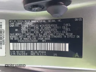 2005 Toyota Sienna CE with VIN 5TDZA23C95S380868, listed as a IAAI auction lot 41922419 with 218,513 mi miles and . Bid and sale history available at DreamBid. Image 9.