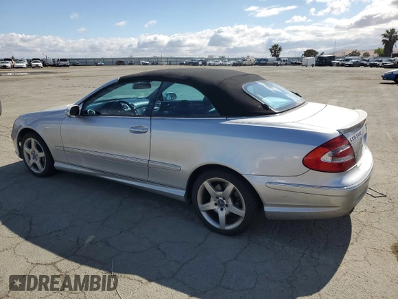 2005 Mercedes-Benz CLK 500 with VIN WDBTK75J85F153391, listed as a Copart auction lot 56691935 with 79,993 mi miles and Salvage title. Bid and sale history available at DreamBid. Image 2.