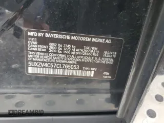 2012 BMW X5 35i with VIN 5UXZV4C57CL765053, listed as a Copart auction lot 59997275 with 157,943 mi miles and Salvage title. Bid and sale history available at DreamBid. Image 13.