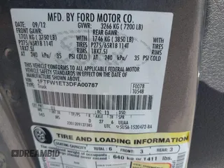 2013 Ford F-150 XL with VIN 1FTFW1ET3DFA00787, listed as a IAAI auction lot 42079893 with 143,874 mi miles. Bid and sale history available at carsss.com. Image 9.