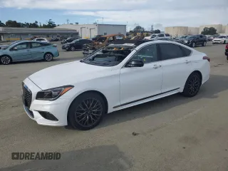 2018 Genesis G80 3.3T Sport with VIN KMHGN4JB7JU241017, listed as a Copart auction lot 52548865 with 90,560 mi miles and Salvage Title. Bid and sale history available at carsss.com. Image 1.