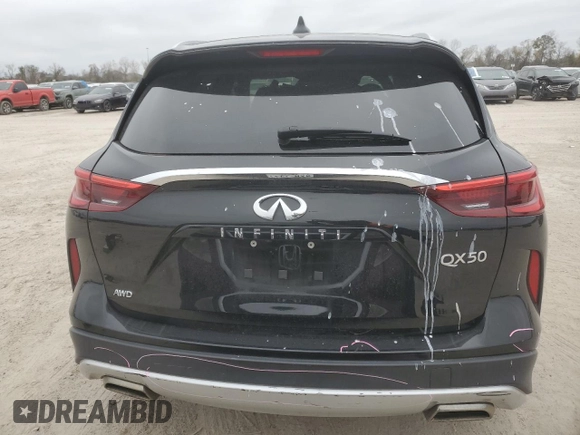 2019 Infiniti QX50 Pure with VIN 3PCAJ5M3XKF137423, listed as a Copart auction lot 41875765 with 27,757 mi miles and Salvage title. Bid and sale history available at DreamBid. Image 6.