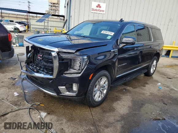 2022 GMC Yukon XL SLT with VIN 1GKS1GKDXNR353920, listed as a Copart auction lot 82441214 with 38,119 mi miles and Salvage Title. Bid and sale history available at carsss.com. Image 1.