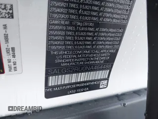 2022 Land Rover Range Rover Westminster z VIN SALGS2RU0NA464488, wystawiony jako IAAI lot #41808857 z przebiegiem 46 031 mil mil oraz . Historia ofert i sprzedaży dostępna na DreamBid. Obrazek 9.