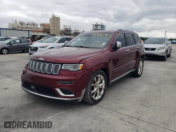 2019 Jeep Grand Cherokee Summit with VIN 1C4RJFJT8KC753454, listed as a Copart auction lot 50487954 with 51,447 mi miles and Salvage Title. Bid and sale history available at carsss.com. Image 1.