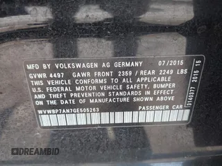 2016 Volkswagen CC Sport z VIN WVWBP7AN7GE505263, wystawiony jako IAAI lot #42190444 z przebiegiem 102 081 mil mil oraz . Historia ofert i sprzedaży dostępna na DreamBid. Obrazek 9.