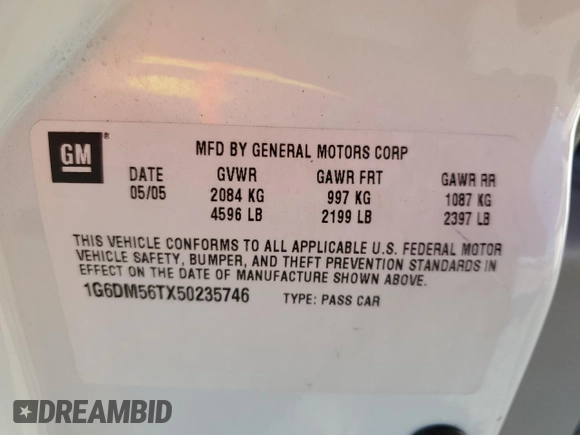 2005 Cadillac CTS with VIN 1G6DM56TX50235746, listed as a Copart auction lot 84215694 with 97,378 mi miles and Salvage Title. Bid and sale history available at carsss.com. Image 15.