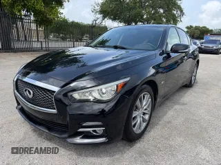 2017 Infiniti Q50 Premium with VIN JN1EV7AR8HM835199, listed as a Copart auction lot 63226895 with 46,714 mi miles and Salvage title. Bid and sale history available at DreamBid. Image 1.