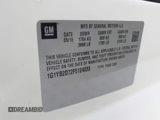 2015 Chevrolet Corvette 1LT z VIN 1G1YB2D72F5124033, wystawiony jako IAAI lot #41396693 z przebiegiem 26 056 mil mil oraz . Historia ofert i sprzedaży dostępna na DreamBid. Obrazek 9.