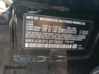 2020 BMW X1 xDrive28i with VIN WBXJG9C01L5P79502, listed as a Copart auction lot 46397463 with 26,326 mi miles. Bid and sale history available at carsss.com. Image 12.