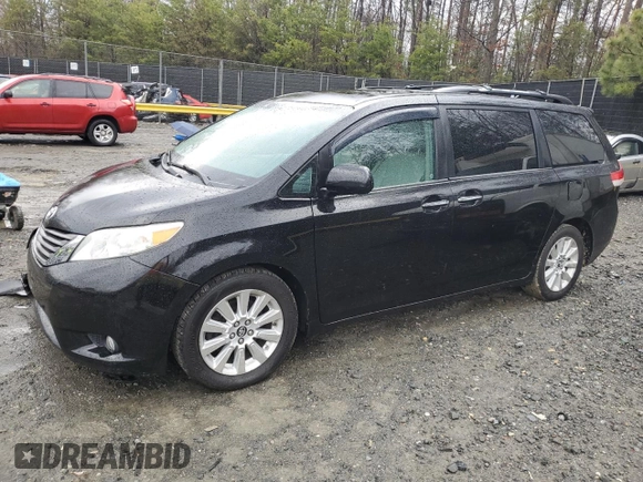 2011 Toyota Sienna XLE with VIN 5TDDK3DC2BS006769, listed as a Copart auction lot 48713455 with 136,348 mi miles and Salvage Title. Bid and sale history available at carsss.com. Image 1.
