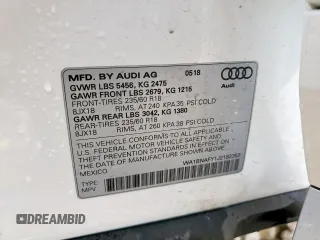 2018 Audi Q5 Premium Plus z VIN WA1BNAFY1J2182353, wystawiony jako Copart lot #58985335 z przebiegiem 52 367 mil mil oraz Szkoda całkowita • Salvage title. Historia ofert i sprzedaży dostępna na DreamBid. Obrazek 13.