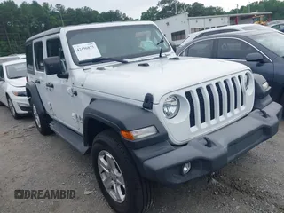 2020 Jeep Wrangler Unlimited Sport S with VIN 1C4HJXDN7LW204701, listed as a IAAI auction lot 42496875 with 33,819 mi miles and . Bid and sale history available at DreamBid. Image 1.