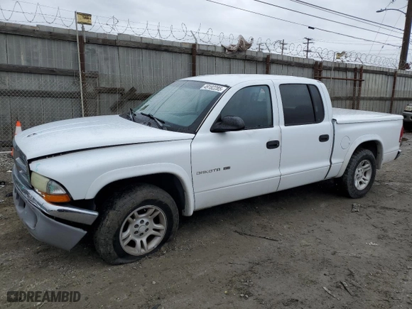 2002 Dodge Dakota SLT with VIN 1B7HL48NX2S638927, listed as a Copart auction lot 49182285 with 376,546 mi miles and Salvage Title. Bid and sale history available at carsss.com. Image 1.