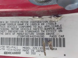 2004 Toyota Corolla CE with VIN JTDBR38E442046280, listed as a IAAI auction lot 39261107 with 212,717 mi miles and . Bid and sale history available at DreamBid. Image 9.