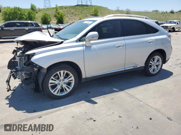 2010 Lexus RX 450h with VIN JTJBC1BA1A2021910, listed as a Copart auction lot 60155065 with Not provided miles and Salvage title. Bid and sale history available at DreamBid. Image 1.