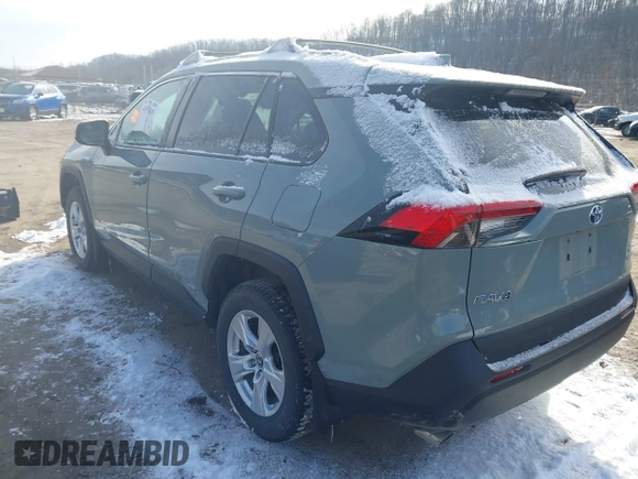 2021 Toyota RAV4 Hybrid XLE with VIN 4T3RWRFV2MU024587, listed as a IAAI auction lot 41496119 with 52,809 mi miles. Bid and sale history available at carsss.com. Image 3.