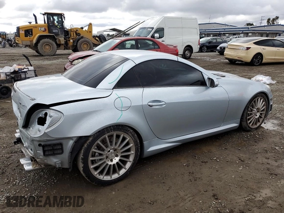 2005 Mercedes-Benz SLK-Class 5.5L AMG with VIN WDBWK73F85F069874, listed as a Copart auction lot 48748865 with 79,391 mi miles and Salvage Title. Bid and sale history available at carsss.com. Image 3.
