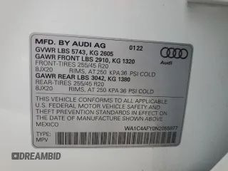 2022 Audi SQ5 Prestige with VIN WA1C4AFY0N2055977, listed as a Copart auction lot 86912774 with 13,290 mi miles and Salvage Title. Bid and sale history available at carsss.com. Image 13.