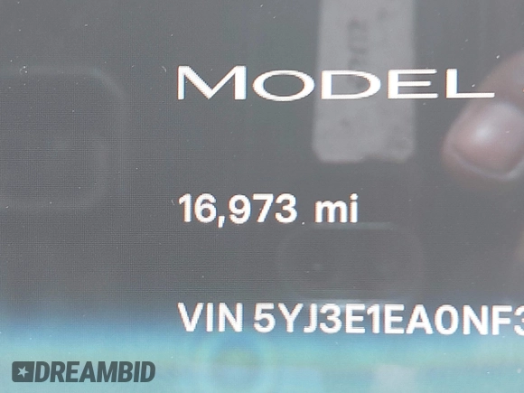 2022 Tesla Model 3 with VIN 5YJ3E1EA0NF344782, listed as a IAAI auction lot 41803469 with 16,973 mi miles and . Bid and sale history available at DreamBid. Image 7.