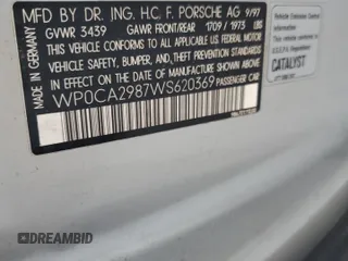 1998 Porsche Boxster с VIN WP0CA2987WS620369, выставлен на аукционе Copart как лот 81003964 с пробегом Не указан миль и Списание • Salvage title. История ставок и продаж доступна на DreamBid. Изображение 13.