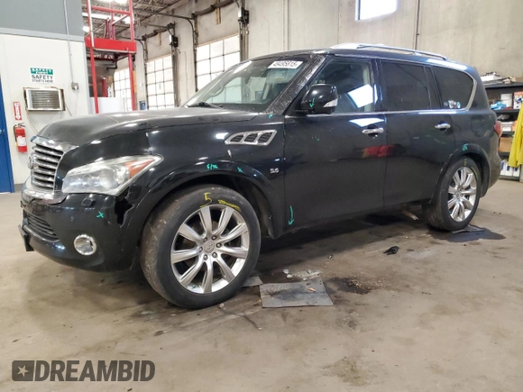2014 Infiniti QX80 with VIN JN8AZ2NE9E9063812, listed as a Copart auction lot 49495815 with 170,290 mi miles and Salvage Title. Bid and sale history available at carsss.com. Image 1.