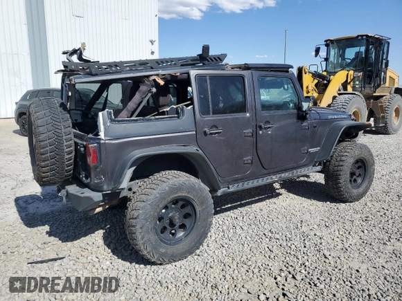 2014 Jeep Wrangler Unlimited Rubicon with VIN 1C4BJWFG0EL274480, listed as a Copart auction lot 48201845 with 130,503 mi miles and Salvage Title. Bid and sale history available at carsss.com. Image 3.