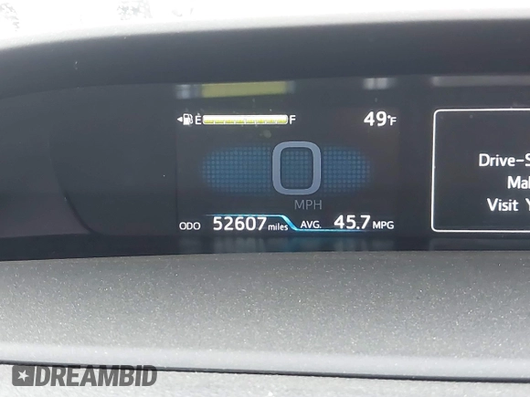 2022 Toyota Prius L Eco with VIN JTDKAMFU3N3190079, listed as a IAAI auction lot 41771356 with 52,607 mi miles and . Bid and sale history available at DreamBid. Image 15.