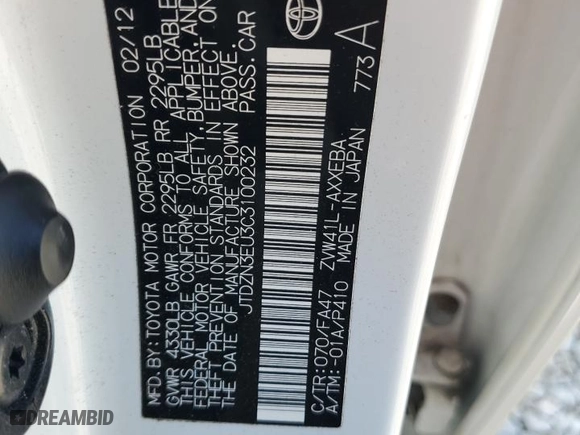 2012 Toyota Prius v Two with VIN JTDZN3EU3C3100232, listed as a Copart auction lot 50084745 with 185,444 mi miles and Salvage Title. Bid and sale history available at carsss.com. Image 14.