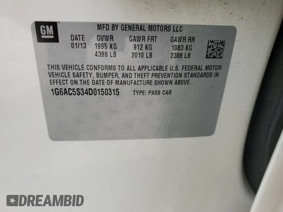 2013 Cadillac ATS Performance z VIN 1G6AC5S34D0150315, wystawiony jako Copart lot #71355404 z przebiegiem Nie podano mil oraz Szkody całkowita. Historia ofert i sprzedaży dostępna na DreamBid. Obrazek 15.
