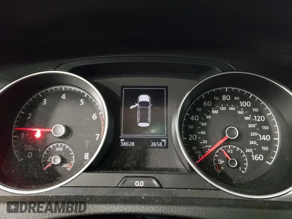 2018 Volkswagen Golf SportWagen S with VIN 3VWD17AU4JM761649, listed as a Copart auction lot 46171765 with 38,628 mi miles and Salvage Title. Bid and sale history available at carsss.com. Image 9.