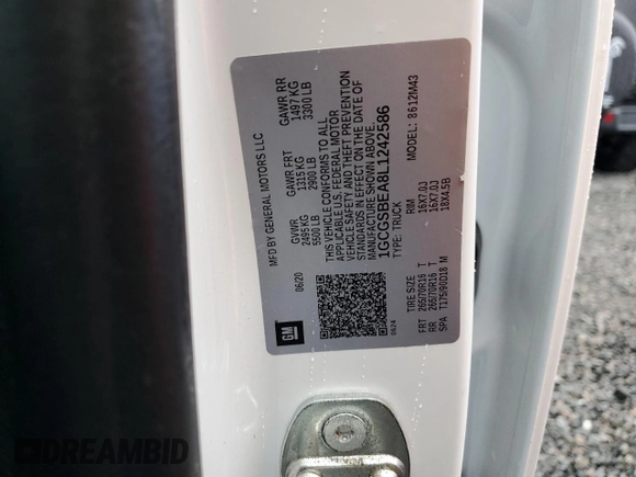 2020 Chevrolet Colorado 2WD Work Truck z VIN 1GCGSBEA8L1242586, wystawiony jako Copart lot #44656835 z przebiegiem Nie podano mil oraz Nie do naprawy • Non repairable. Historia ofert i sprzedaży dostępna na DreamBid. Obrazek 13.