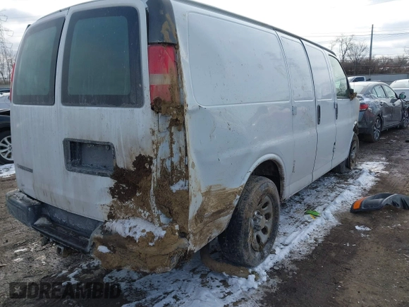 2010 Chevrolet Express Cargo Van with VIN 1GCUGADX6A1154119, listed as a IAAI auction lot 41608254 with 156,816 mi miles. Bid and sale history available at carsss.com. Image 4.
