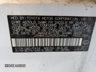 2016 Lexus IS 200t с VIN JTHBA1D2XG5004964, выставлен на аукционе Copart как лот 47224345 с пробегом 152 255 миль миль и Списание • Salvage title. История ставок и продаж доступна на DreamBid. Изображение 12.