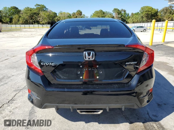 2019 Honda Civic Sedan Sport with VIN 2HGFC2F80KH605890, listed as a Copart auction lot 48865145 with 37,424 mi miles and Salvage Title. Bid and sale history available at carsss.com. Image 6.