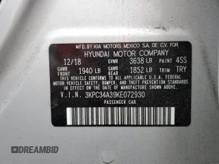 2019 Hyundai Accent Limited with VIN 3KPC34A39KE072930, listed as a Copart auction lot 69347473 with 46,514 mi miles. Bid and sale history available at carsss.com. Image 12.