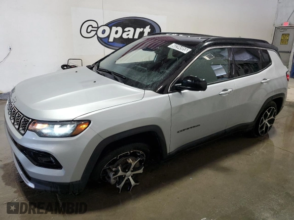 2024 Jeep Compass Limited z VIN 3C4NJDCN0RT125405, wystawiony jako Copart lot #60204955 z przebiegiem 34 041 mil mil oraz Czysty tytuł • Clean title. Historia ofert i sprzedaży dostępna na DreamBid. Obrazek 1.