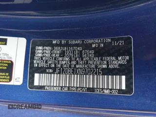 2022 Subaru BRZ Limited with VIN JF1ZDBE1XN9702215, listed as a IAAI auction lot 42007263 with 38,006 mi miles and . Bid and sale history available at DreamBid. Image 9.