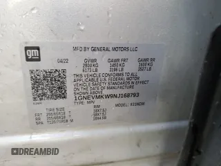 2022 Chevrolet Traverse LT Cloth with VIN 1GNEVMKW9NJ168793, listed as a Copart auction lot 74868013 with 0 mi miles and Clean Title. Bid and sale history available at carsss.com. Image 14.